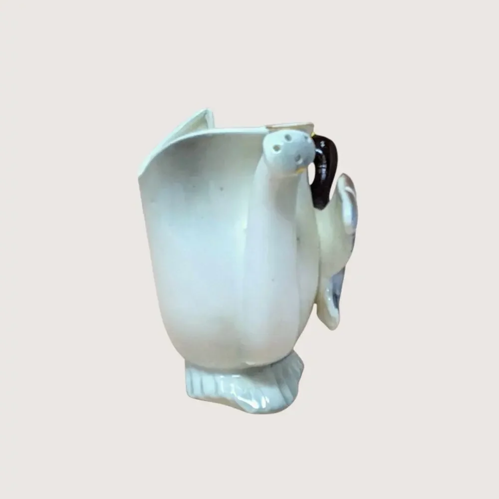 1950s Thames Hand Painted Ceramic Duck Watering Can Vase
